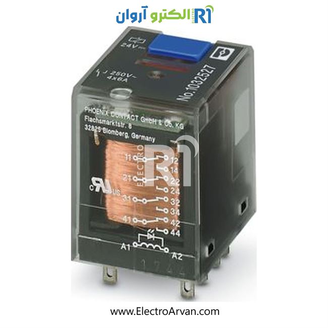 رله شیشه ای 24dc چهارکنتاکت - 1032527- REL-IR-BL/L- 24DC/4X21