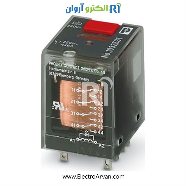 رله شیشه ای 230AC چهارکنتاکت - 1032531- REL-IR-BL/L-230AC/4X21