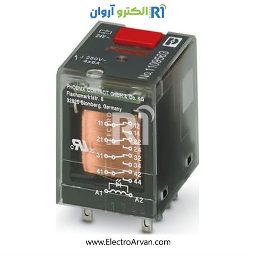 رله شیشه ای 24AC چهارکنتاکت - 1109563- REL-IR-BL/L- 24AC/4X21