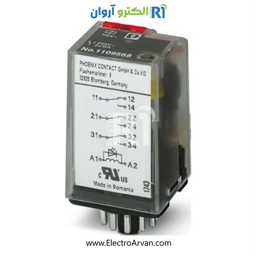 رله شیشه ای 115AC سه کنتاکت - 1109568- REL-OR-BL/L-115AC/3X21