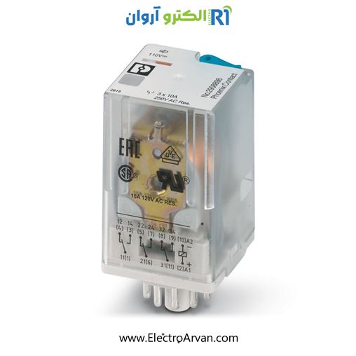 رله فونیکس 11پایه 110ولت -REL-OR3/LDP-110DC/3X21-2908898